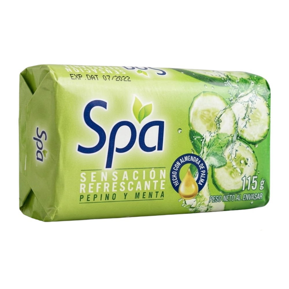 Jabón de tocador Spa Refrescante Pepino y Menta en Barra 115gr