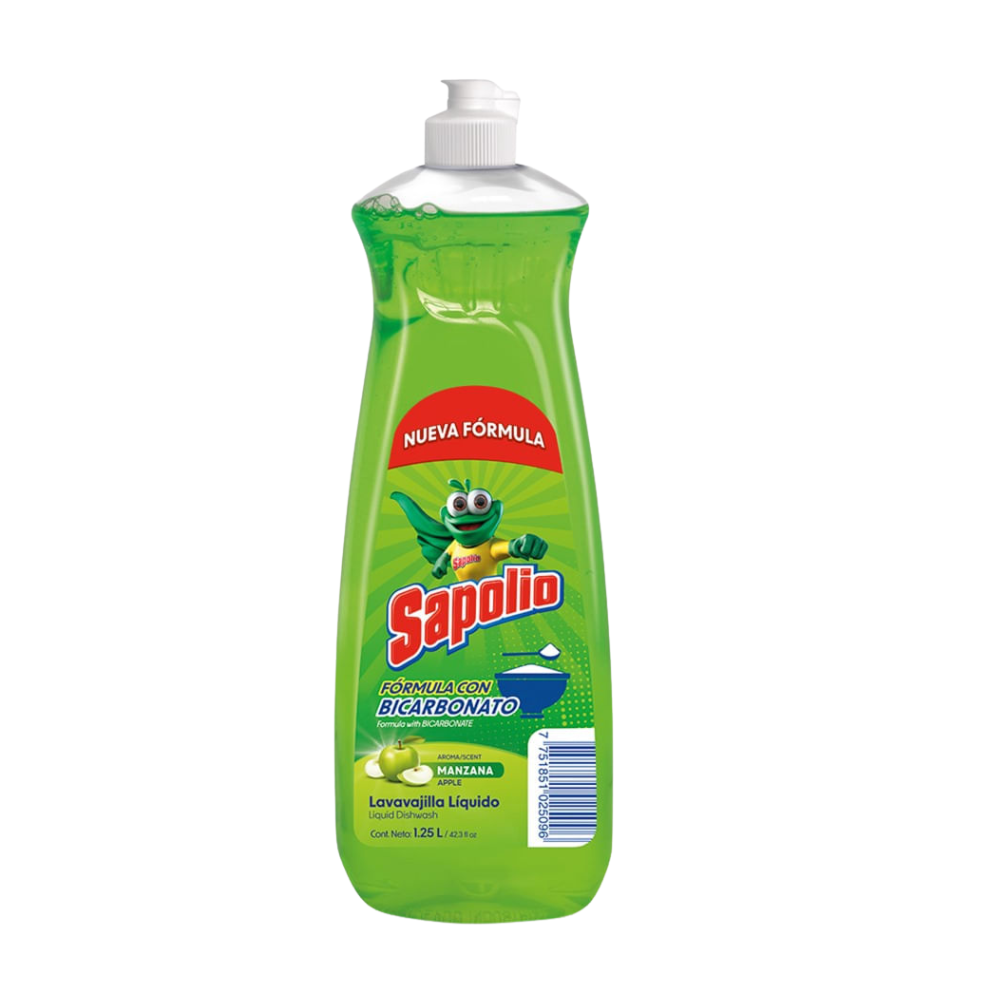 Lavavajilla Líquido Sapolio Aroma Manzana Frasco 1250ml