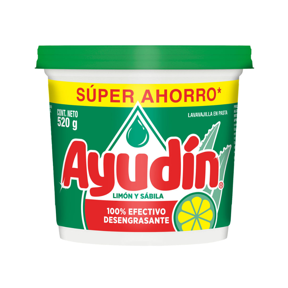 Lavavajilla en Pasta Ayudín Aroma Limón y Sábila Pote 520gr