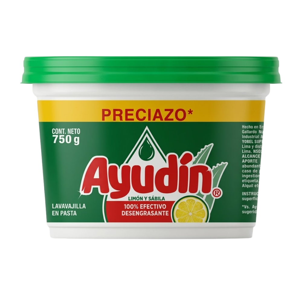 Lavavajilla en Pasta Ayudín Aroma Limón y Sábila Pote 750gr