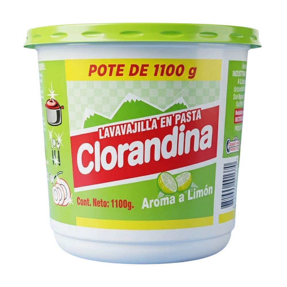 Lavavajilla en Pasta Clorandina Aroma Limón Pote 1100gr