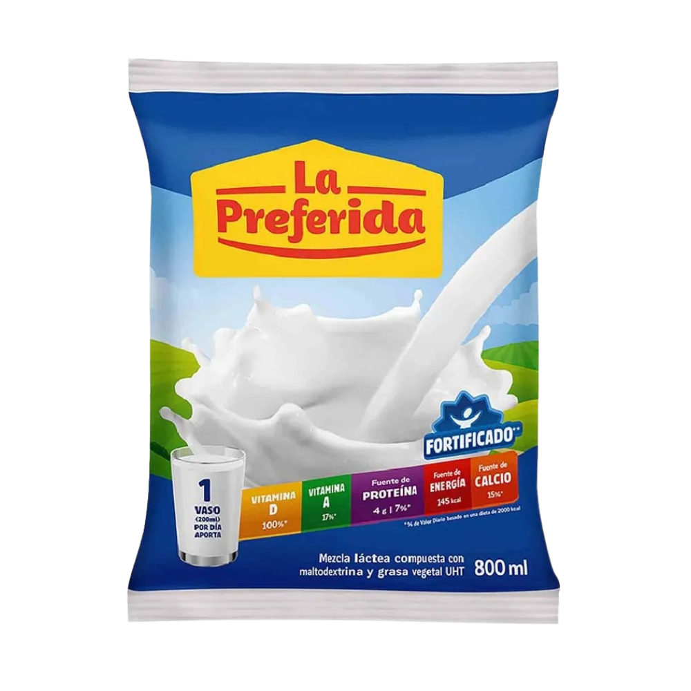 Leche La Preferida Mezcla Láctea Fresca Bolsa 800ml