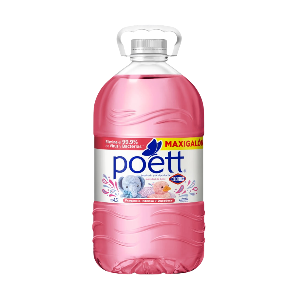 Limpiador Desinfectante Poett Aroma Bebe Botella 4.5Lt