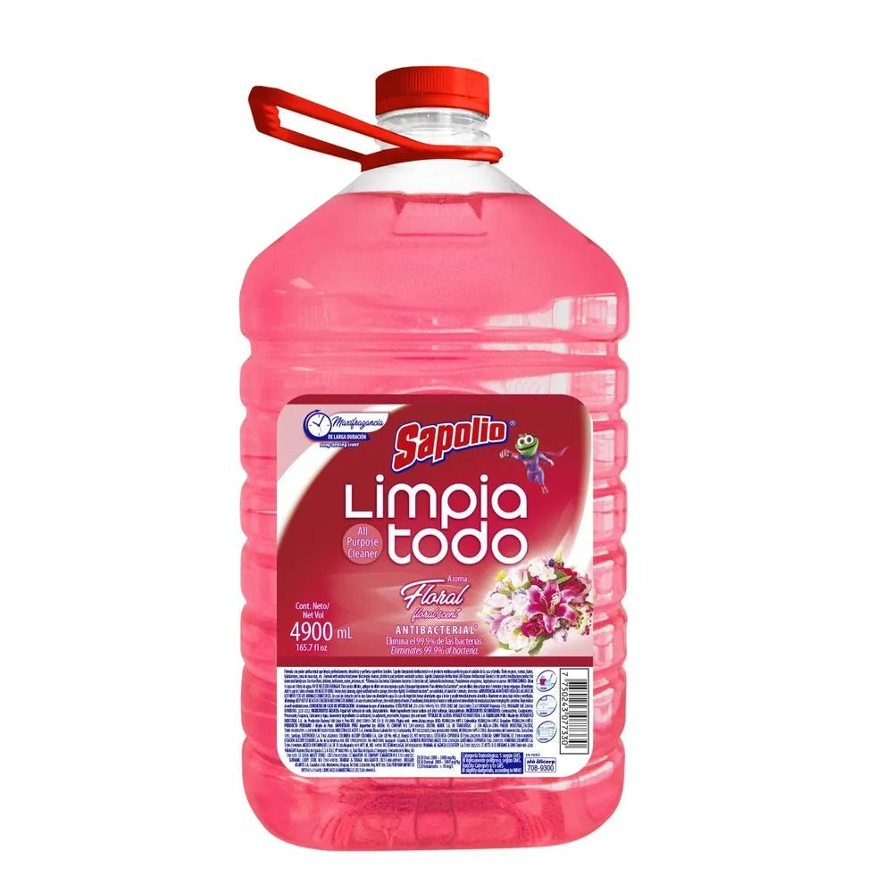 Limpiatodo Antibacterial Sapolio Aroma Floral Botella 4.9Lt