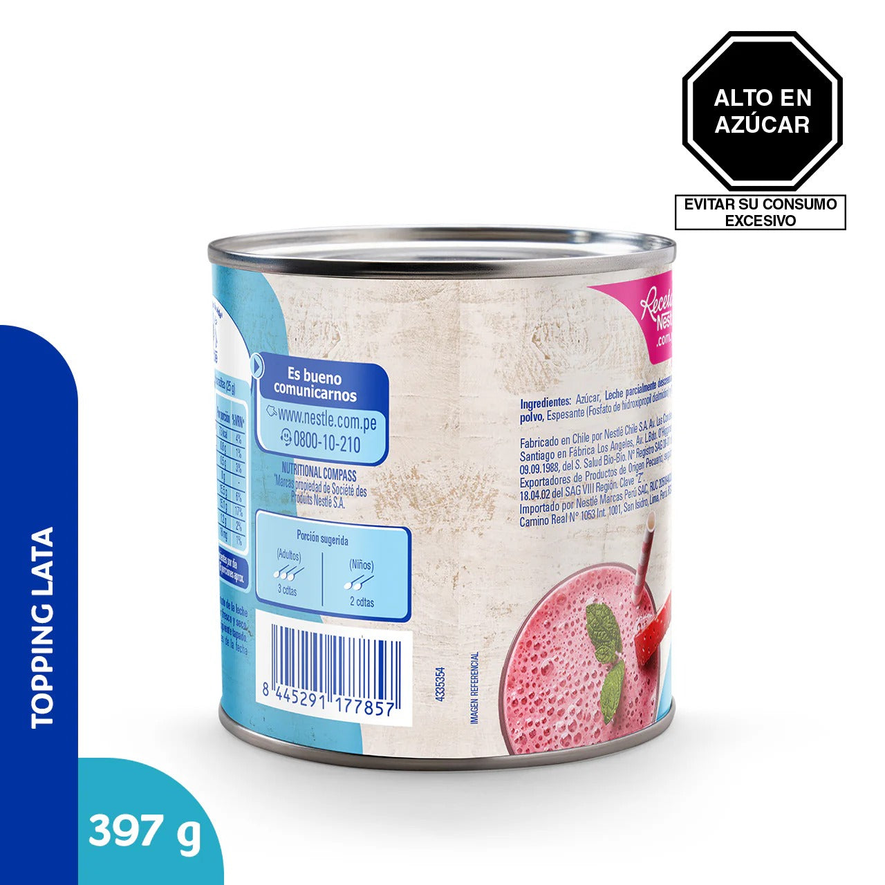 Mezcla Concentrada de Leche Nestlé Topping Lata 397 g