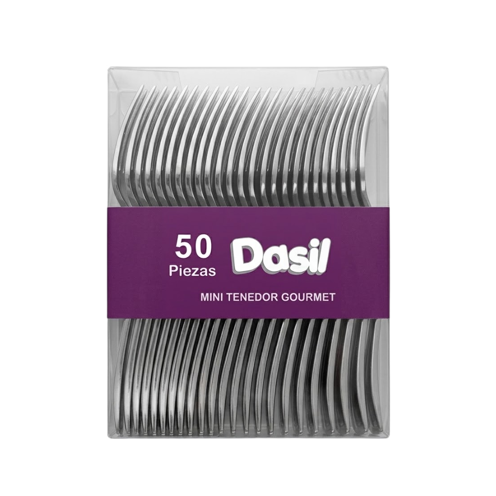 Mini Tenedor Dasil Plástico Paquete 50 un.