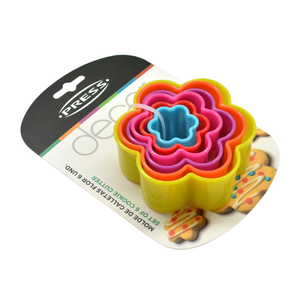 Molde de Galletas Press Modelo Flor Set 6 un.
