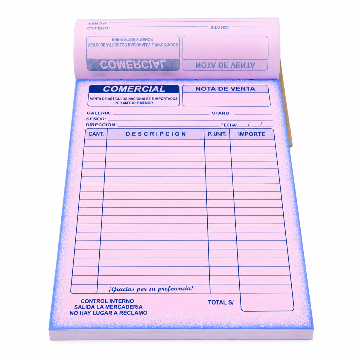 Nota de Venta Autocopiado Comercial