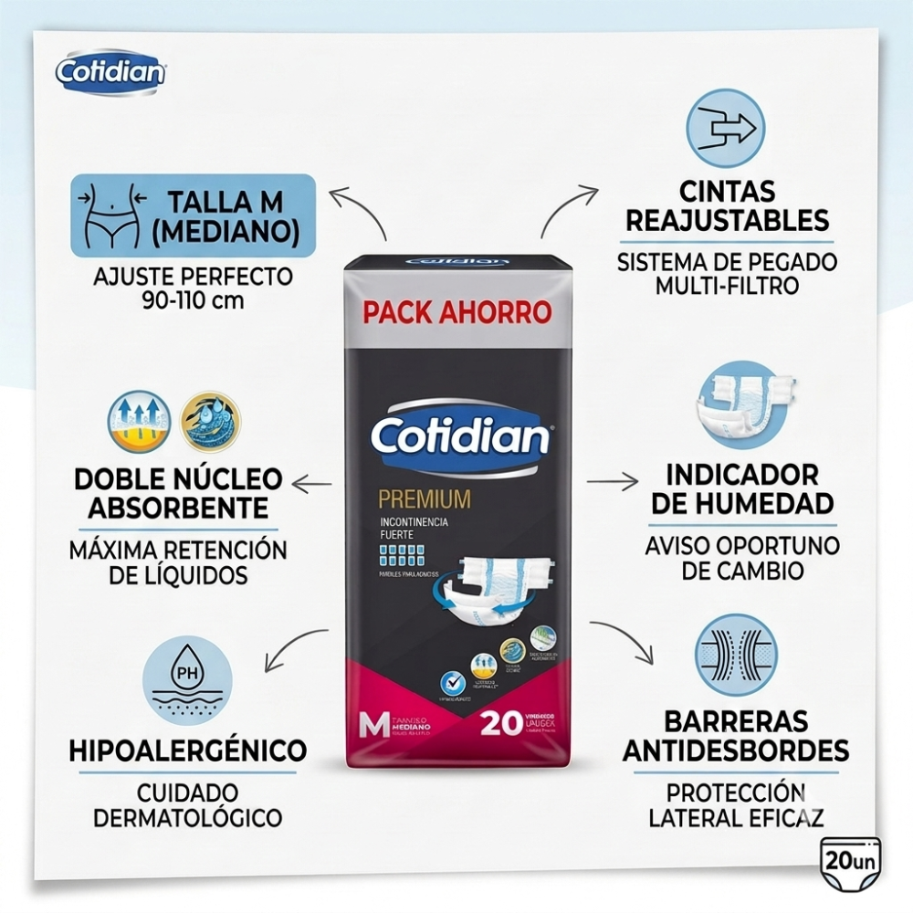 Pañal para Adulto Plenitud Premium Talla M 20un.