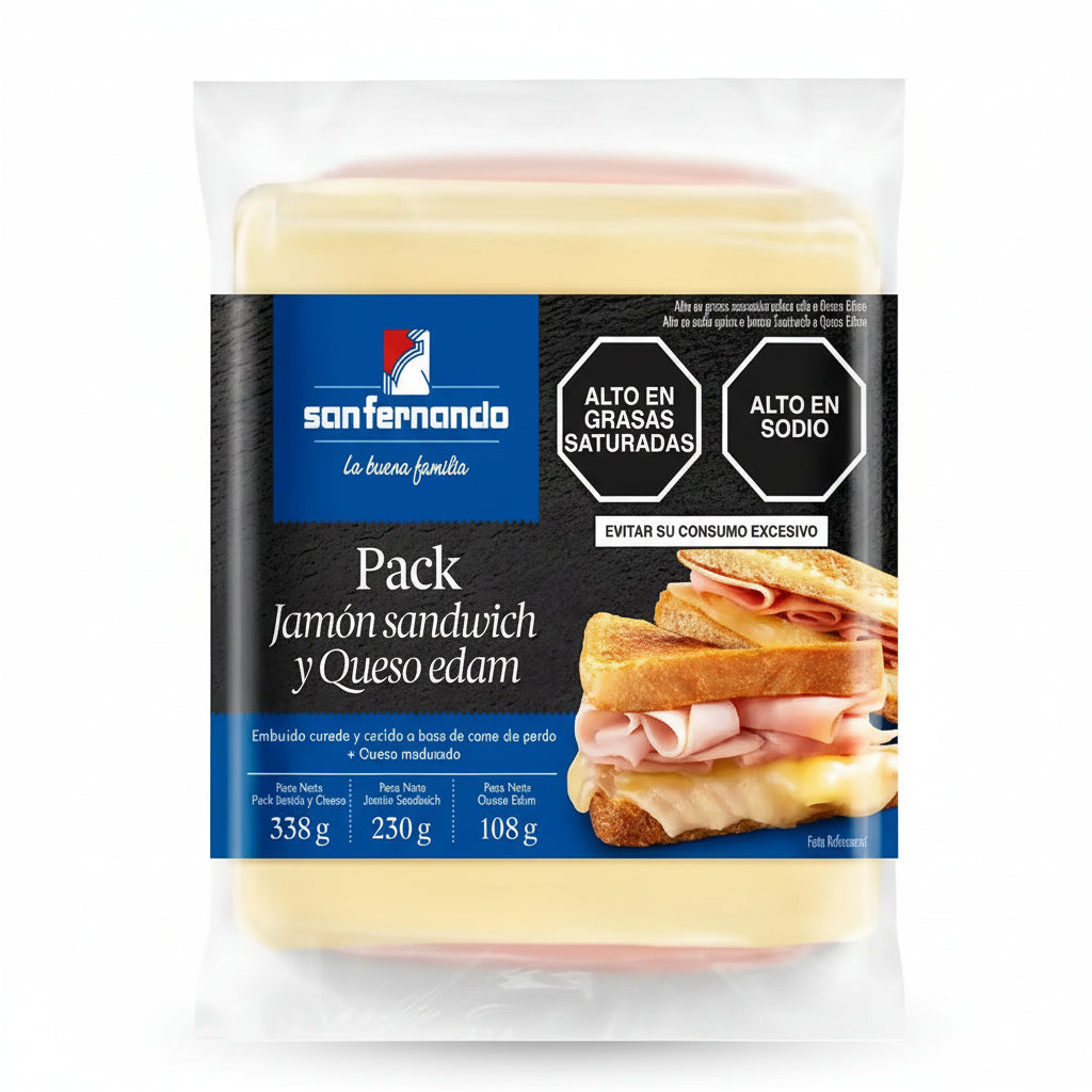 Pack San Fernando Jamón Sándwich 230gr + Queso Edam 108gr