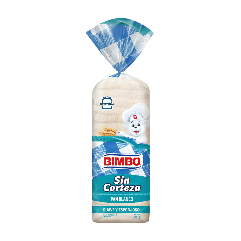 Pan Blanco Bimbo sin Bordes Suave y Esponjoso Bolsa 590 gr