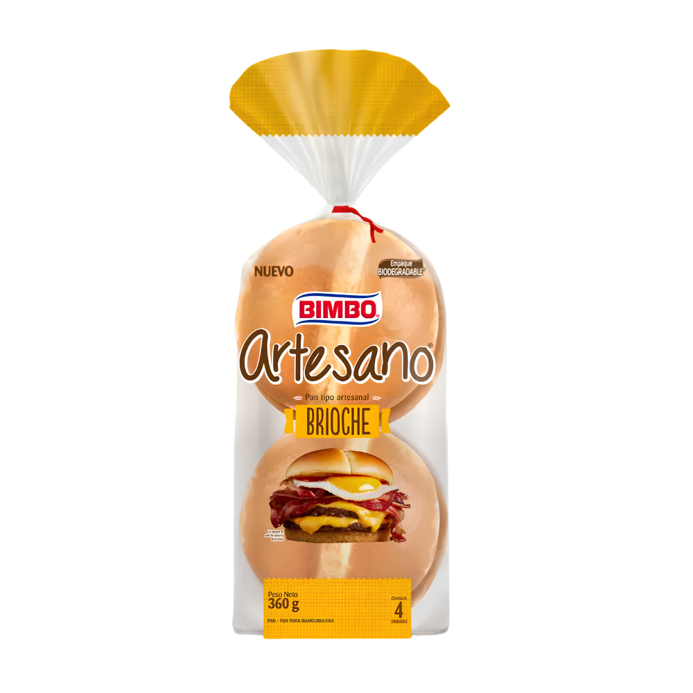 Pan Brioche Bimbo Artesano 360 gr Bolsa 4un.