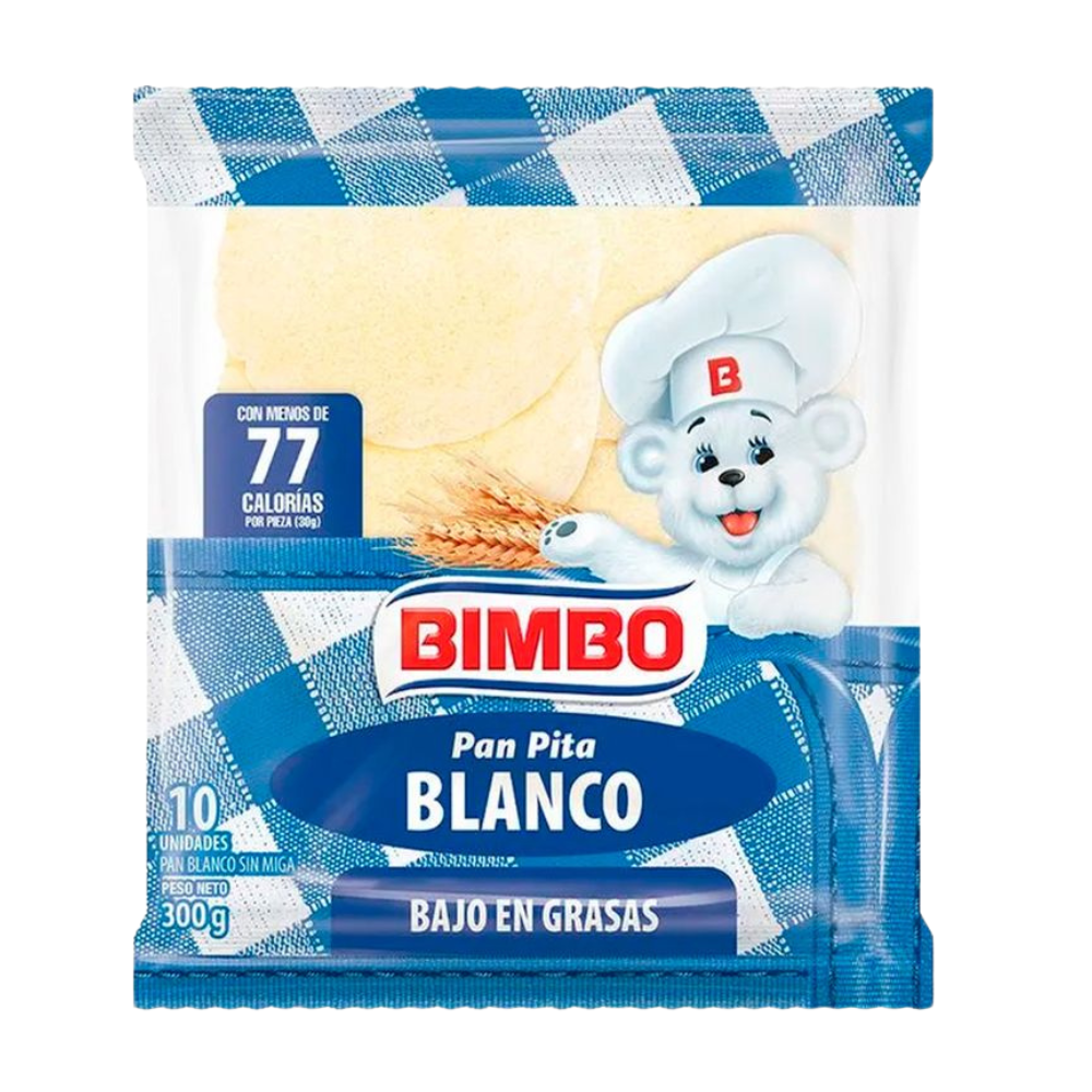 Pan Pita Bimbo Blanco 300gr Bolsa 10un.