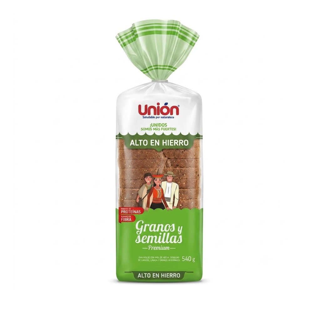 Pan Union Granos Y Semillas Bolsa 540gr