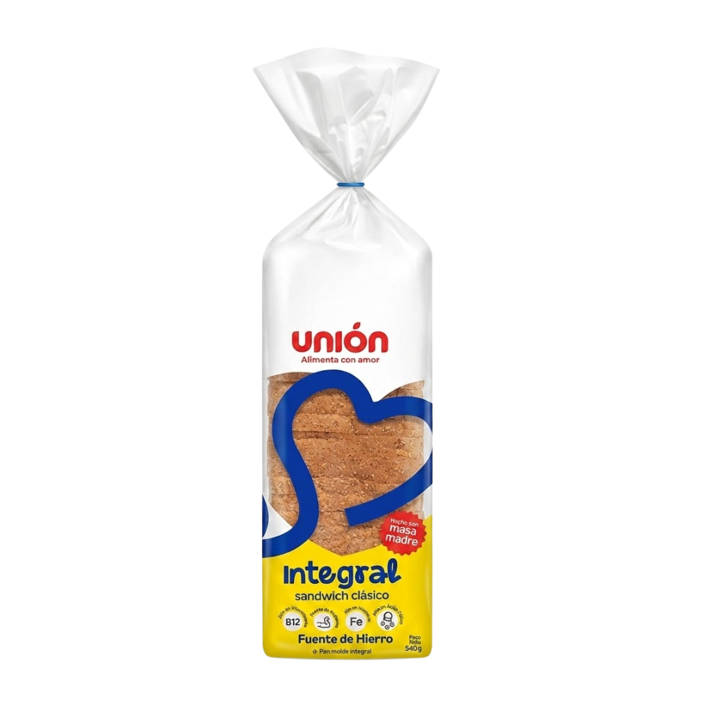 Pan Union Integral Sandwich Clasico Bolsa 540gr