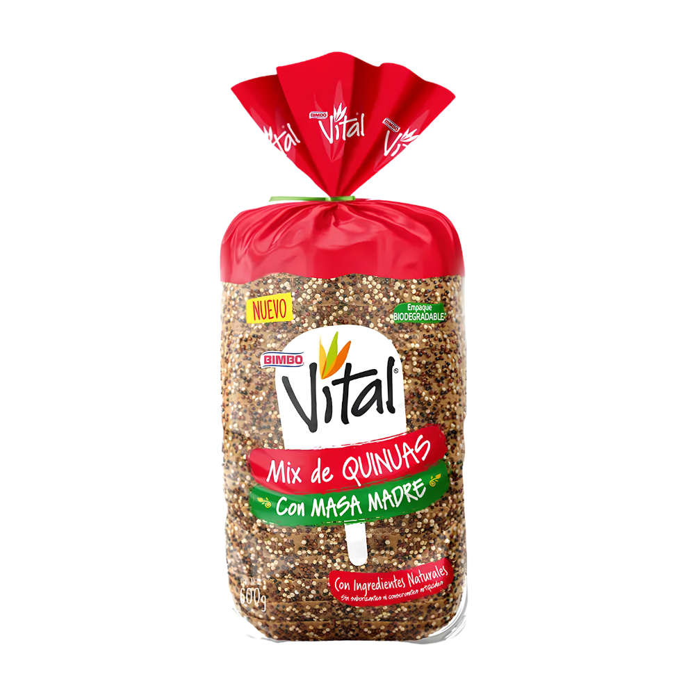 Pan de Molde Blanco Bimbo Vital Mix de Quinua Bolsa 600 gr