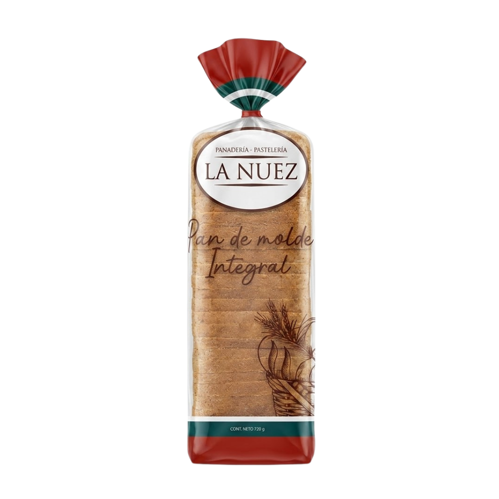 Pan de Molde La Nuez Integral Artesanal Bolsa 620 gr