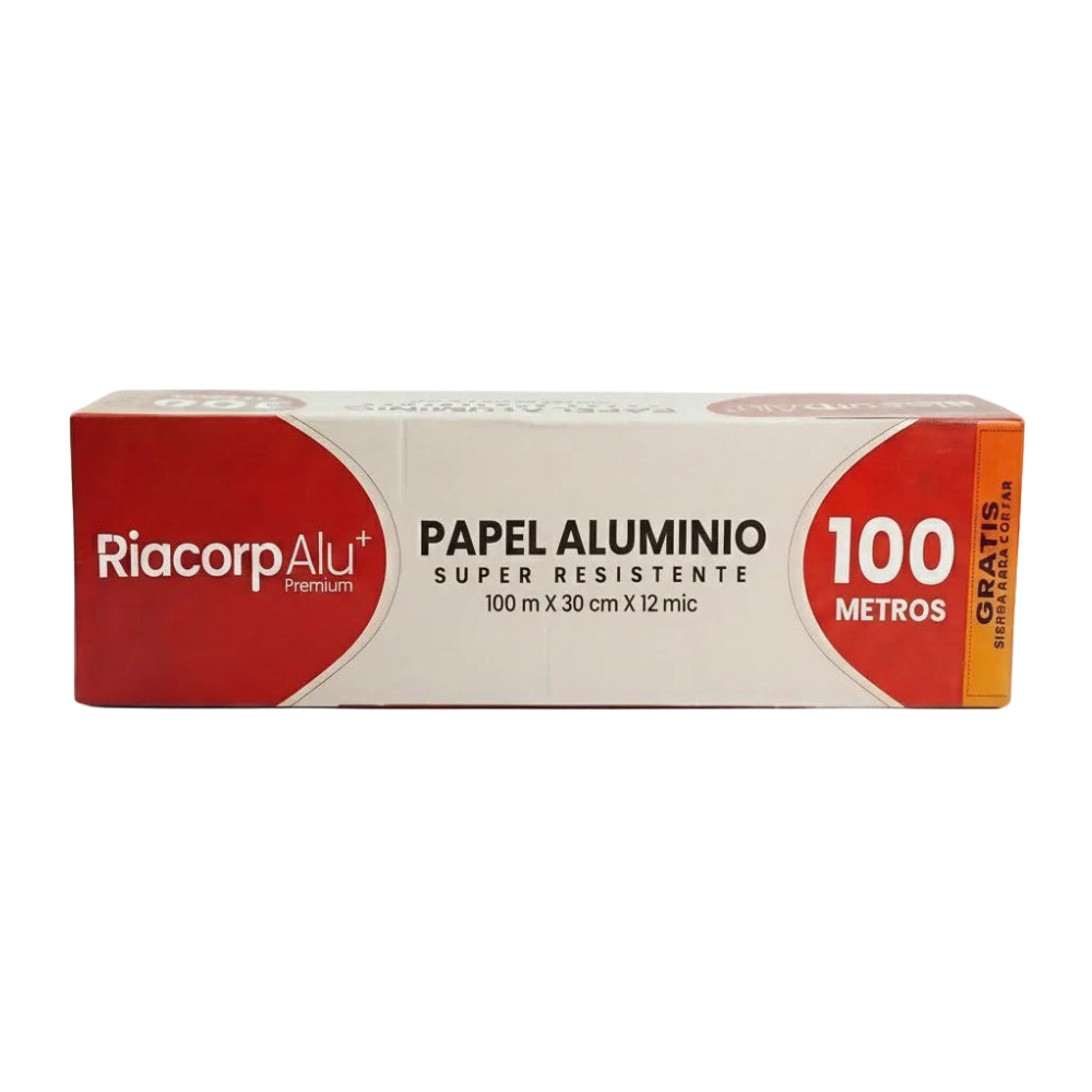 Papel Aluminio Riacorp en Rollo 30 cm x 100 m