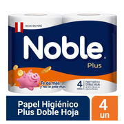 Papel Higiénico Doble Hoja Noble Ahorro Plus 30 m Paquete 4un