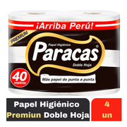 Papel Higiénico Doble Hoja Paracas Negro 40 m Paquete 4un