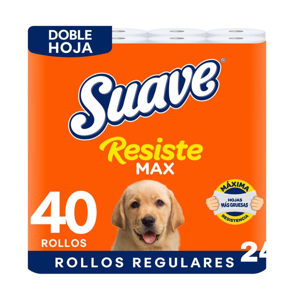 Papel Higiénico Doble Hoja Suave Resiste Max Paquete 40un