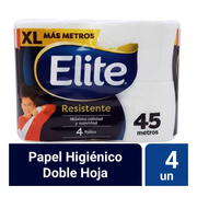 Papel Higiénico Elite Resistente XL 45 m Paquete 5un