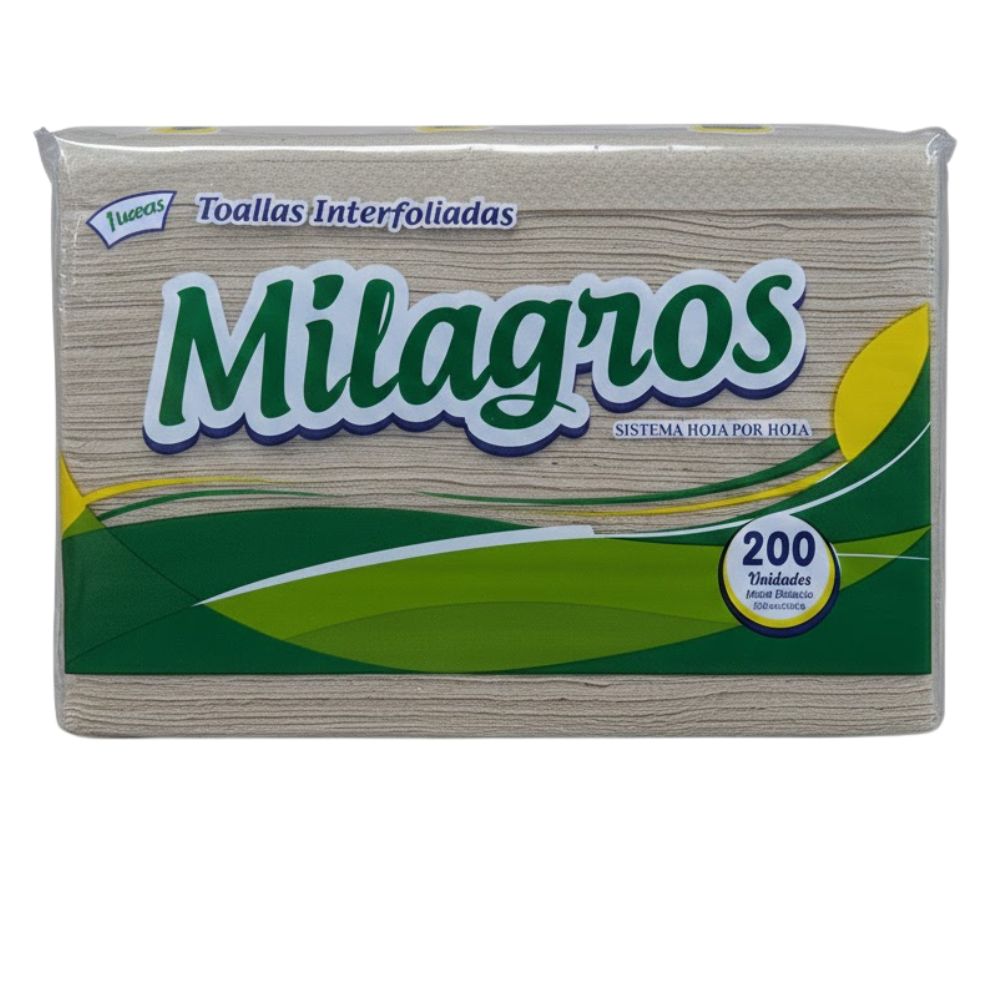 Papel Toalla Interfoliado Milagros Ecológico 200 Hojas
