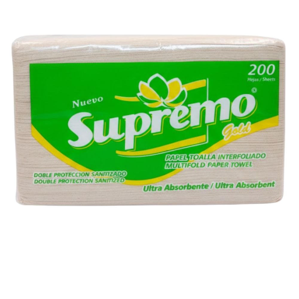 Papel Toalla Interfoliado Supremo Ecológico 200 Hojas