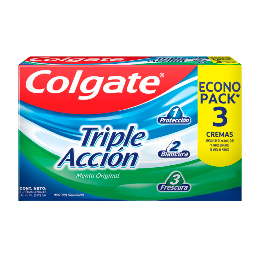 Pasta Dental Colgate Triple Acción Tripack 75ml