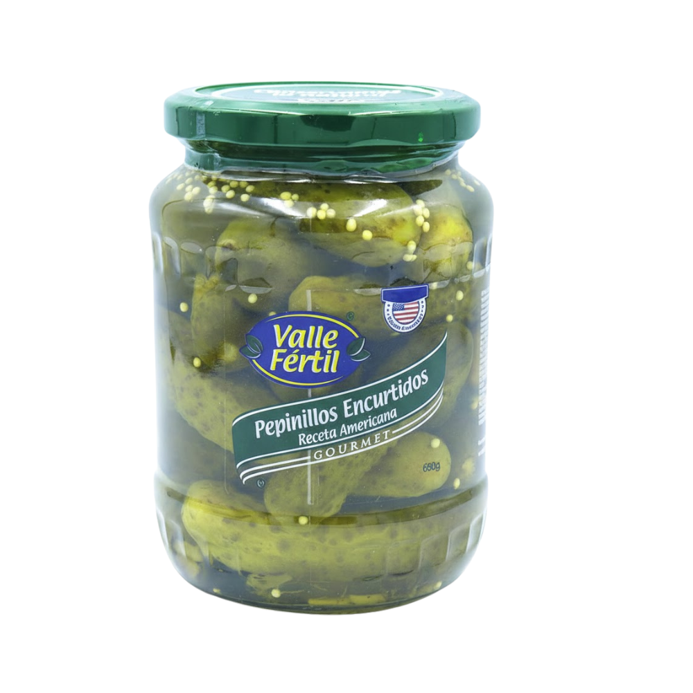 Pepinillo Encurtido Valle Fértil Frasco 680gr