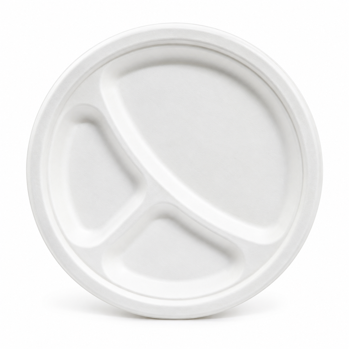 Plato Biodegradable 26" 25.5cm 3 Divisiones Darnel N. Bagazo de Caña Paquete x 20 un.
