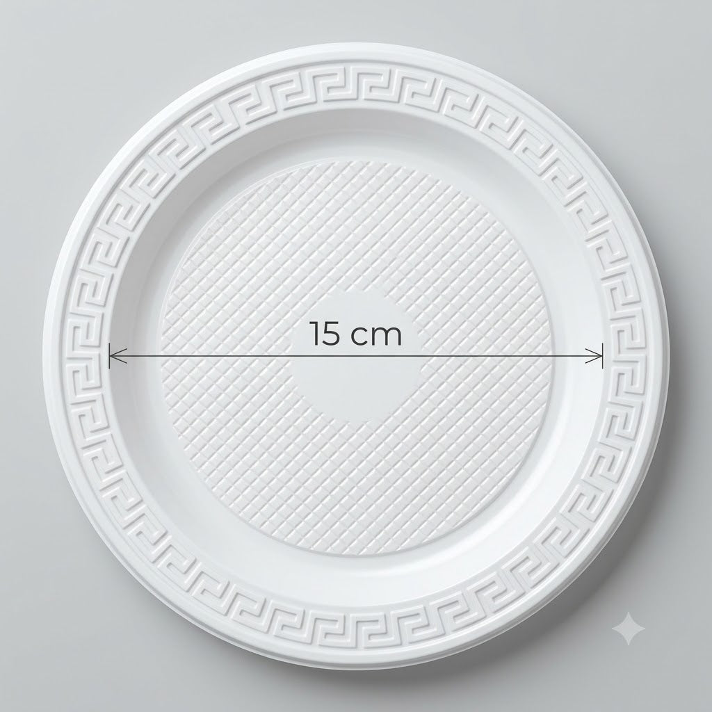 Plato Descartable Hawai 15 3R Blanco Paquete 25un.