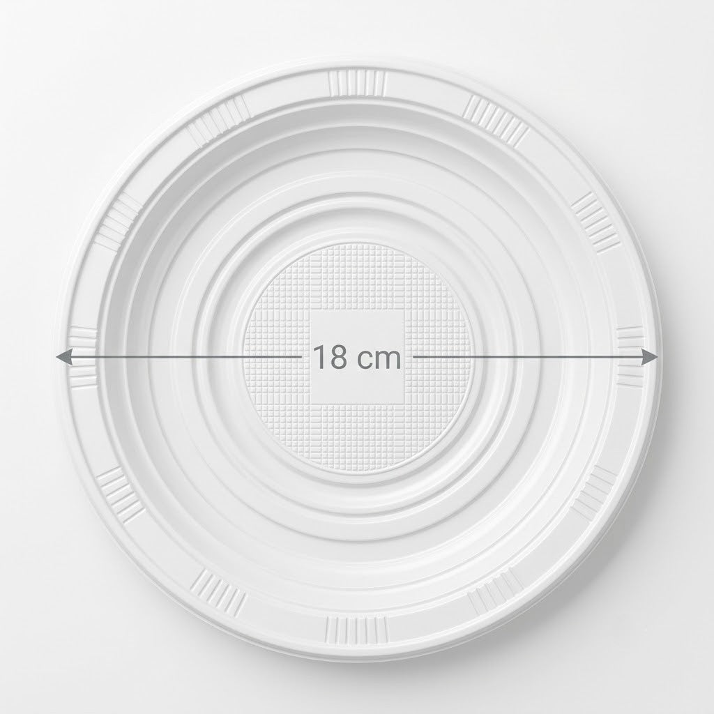 Plato Descartable Hawai 18 3R Blanco Paquete 25un.