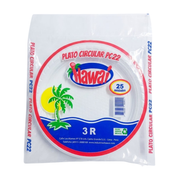 Plato Descartable Hawai 22 3R Blanco Paquete 25un.