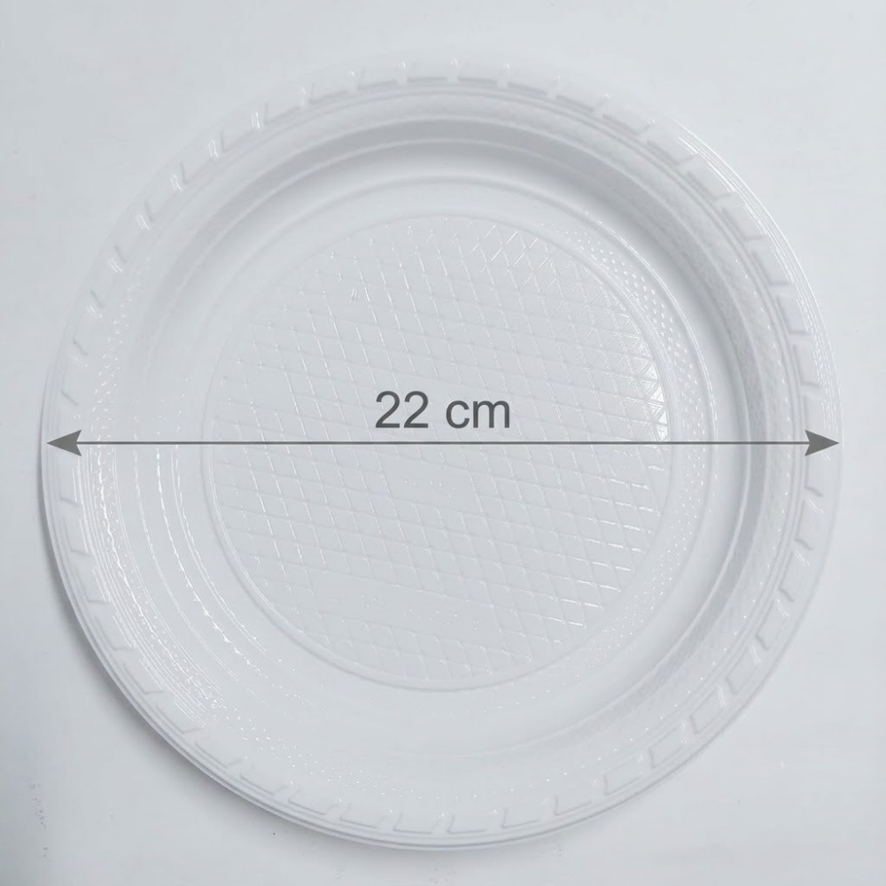 Plato Descartable Hawai 22 3R Blanco Paquete 25un.