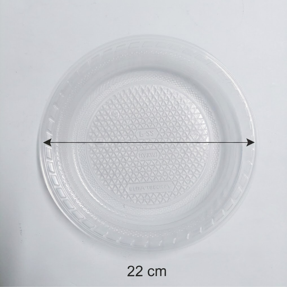 Plato Descartable Hawai 22 3R Transparente Paquete 25un.