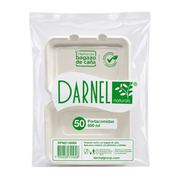 Portacomida Bagazo de Caña Darnel Naturals 600 ml (Paquete x 50 uni.