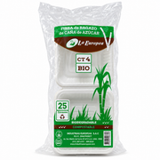 Portacomida CT4 Bagazo de Caña Darnel Naturals ml Paquete x 25 uni.
