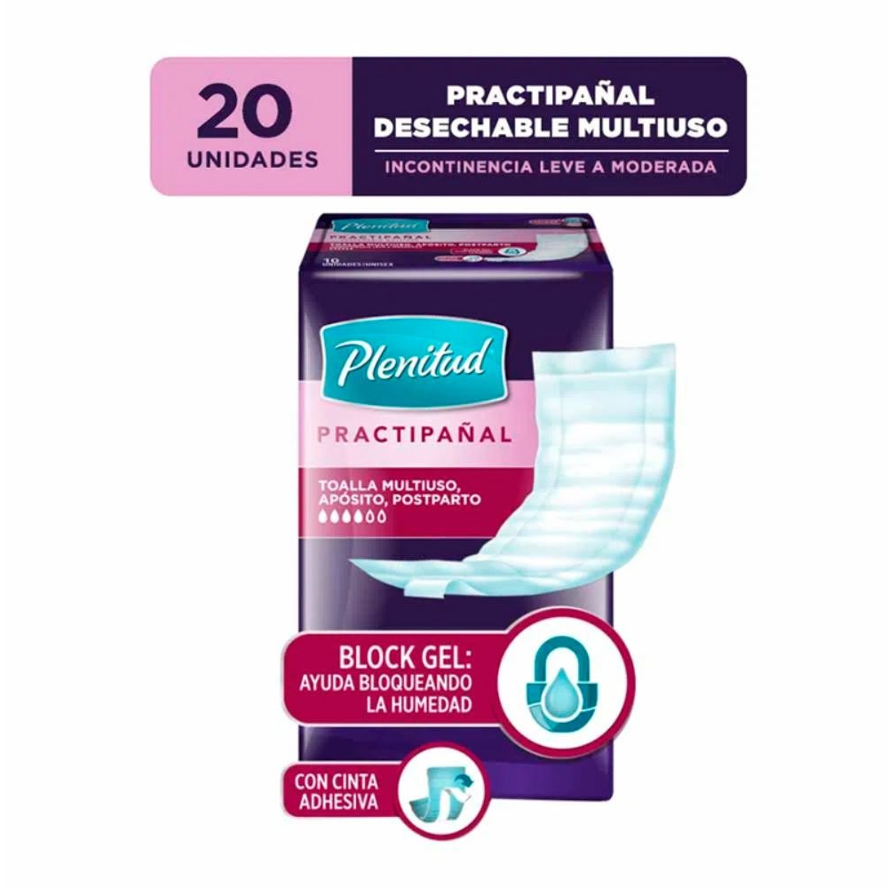 Practipañal Desechable Plenitud Toalla Multiuso Paquete 20un.