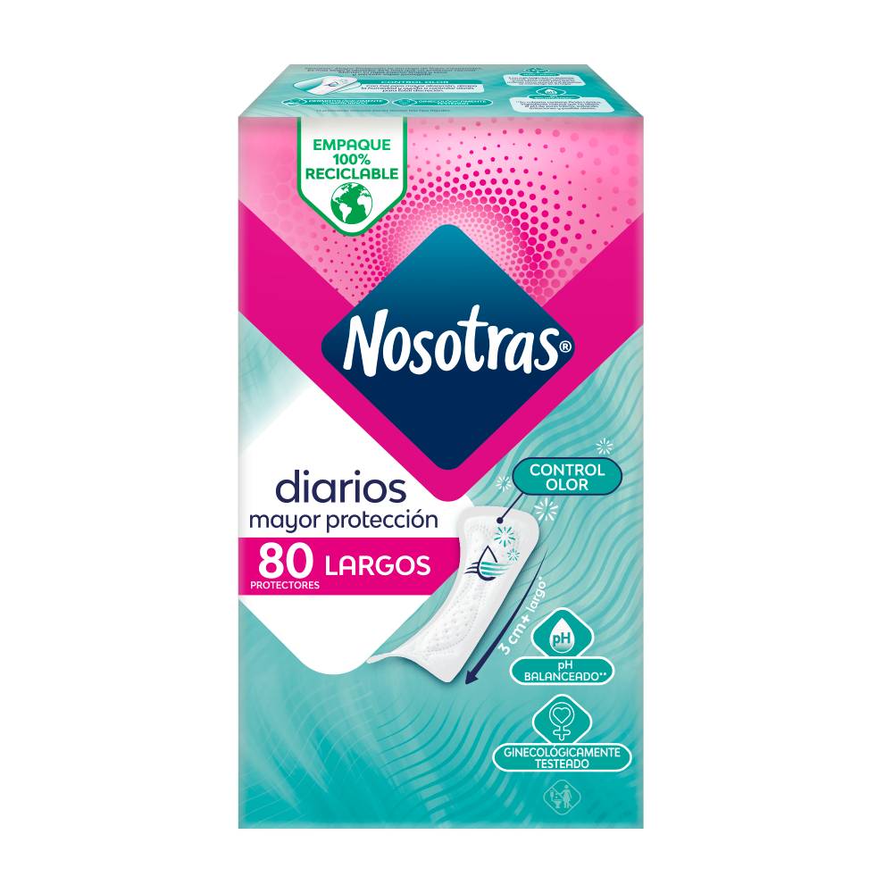 Protectores Diarios Nosotras Largos Mayor Protección 80un