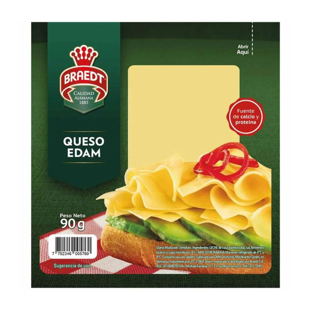 Queso Edam Braedt Tajadas 90gr