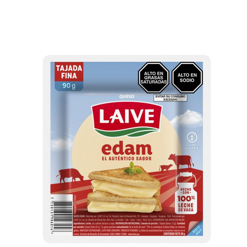 Queso Edam Laive Tajadas Finas 90gr