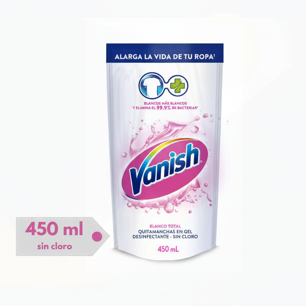 Quitamanchas en Gel Vanish Blanco Total Doypack 450ml