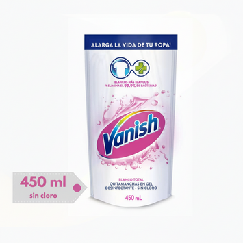 Quitamanchas en Gel Vanish Blanco Total Doypack 450ml