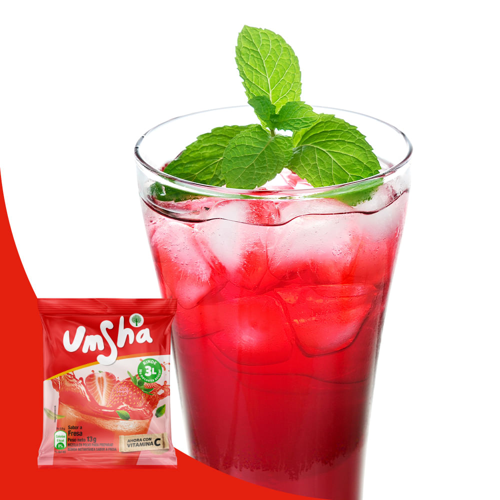 Refresco Instantáneo Umsha Sabor Fresa Sobre 15gr