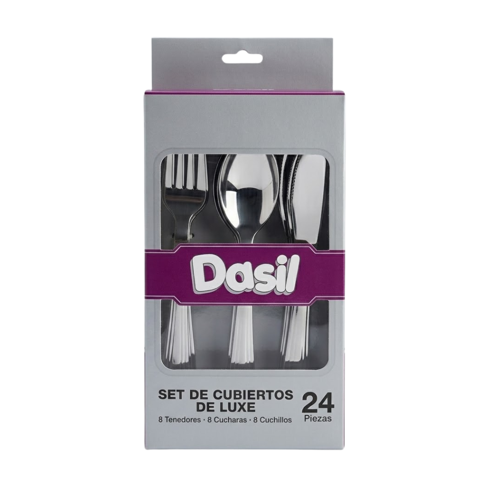 Set de Cubiertos de Luxe Dasil Plástico Paquete 24 un.