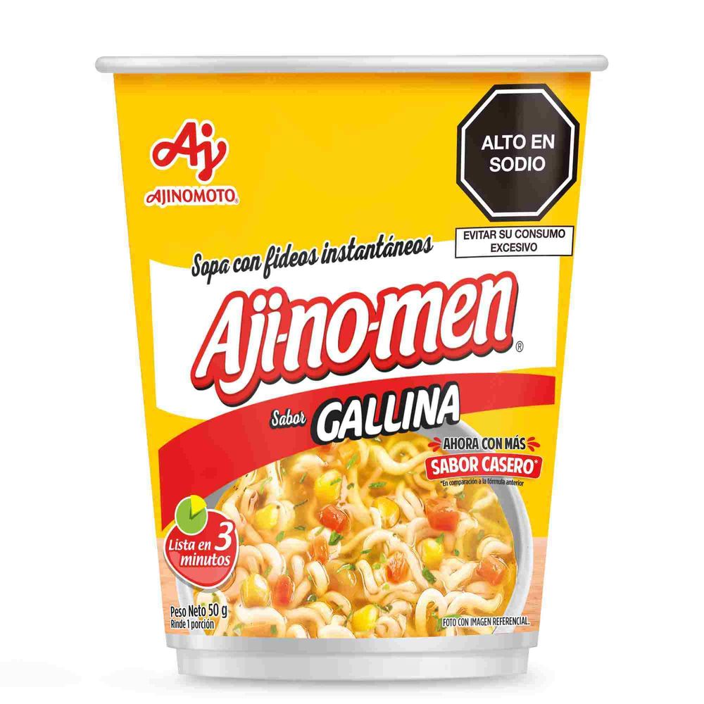 Sopa Instantánea Ajinomen Sabor Gallina Vaso 51g