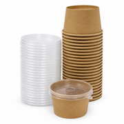 Sopero Bowl Kraft 8 oz con Tapa Pet Paquete x 25 un.