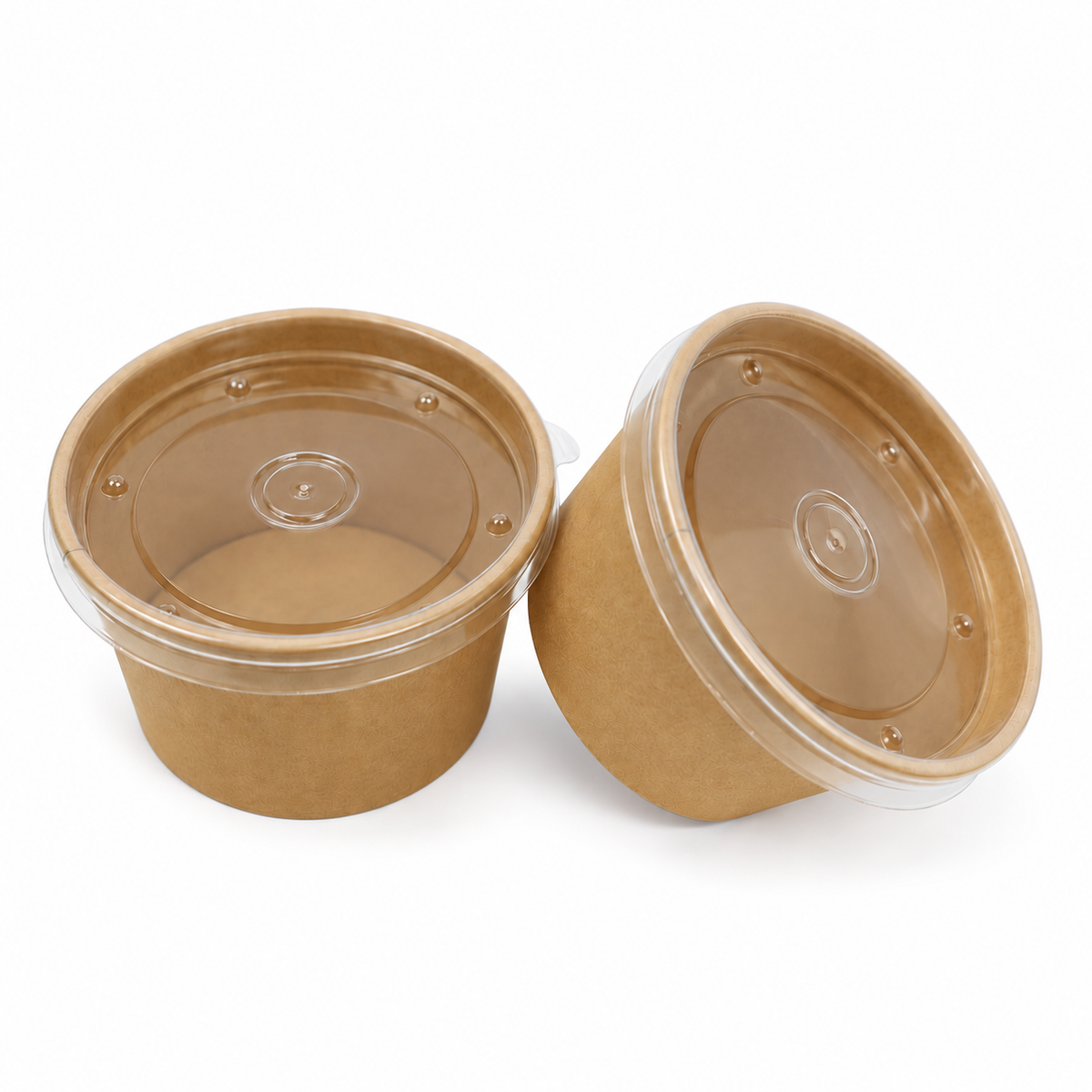 Sopero Bowl Kraft 8 oz con Tapa Pet Paquete x 25 un.