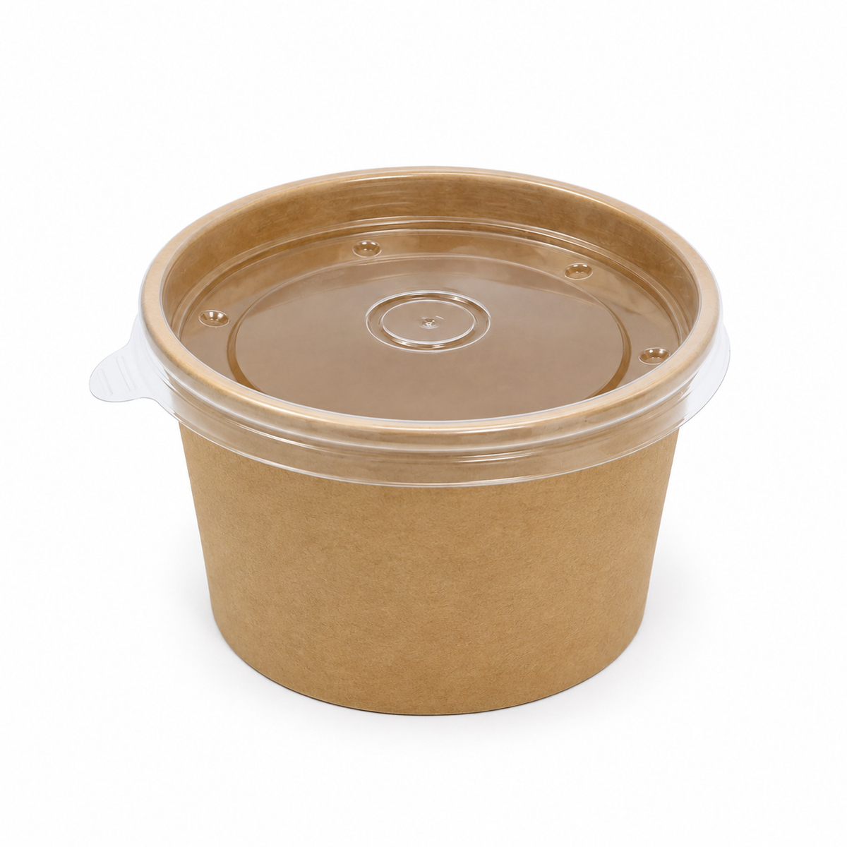 Sopero Bowl Kraft 8 oz con Tapa Pet Paquete x 25 un.